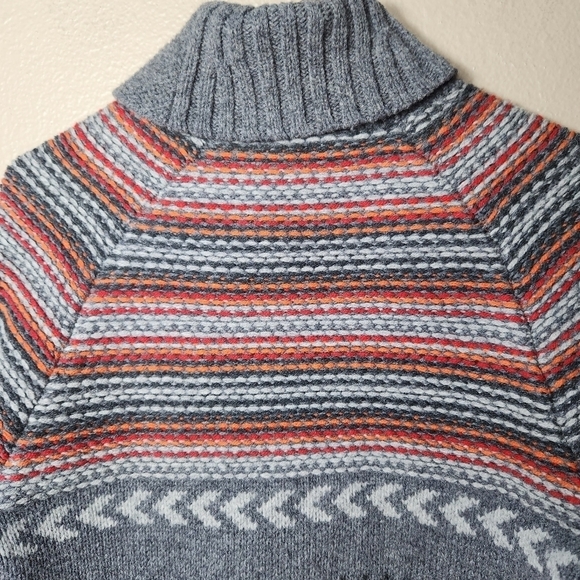 Woolrich Cumberland Charcoal Patterned 100% Lambswool Cardigan-Size M - Picture 9 of 10